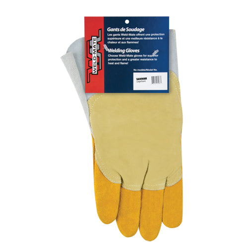 Gants de soudage pour pipelinier, Cuir de vache refendu, Taille Grand - SAV008R