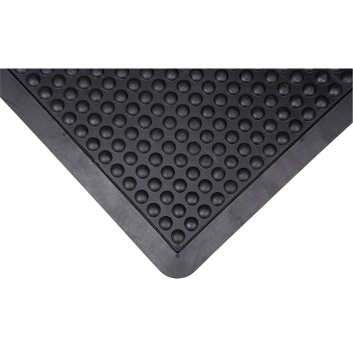 Tapis antifatigue en dôme, À bulles, 2' x 3' x 1/2", Noir, Caoutchouc - SDL857
