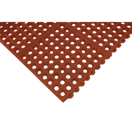 Modular Anti-Fatigue Mat, Honeycomb, 3' x 3' x 1/2", Brown, Nitrile/Rubber - SDL866