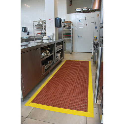 Modular Anti-Fatigue Mat, Honeycomb, 3' x 3' x 1/2", Brown, Nitrile/Rubber - SDL866