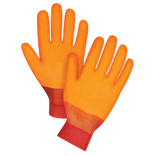 Gants doublés pour l'hiver, Taille 9, 12" lo, PVC, Doublure en Molleton de mousse, Poids lourd - SDN590R