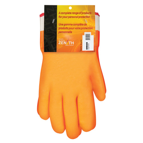 Gants doublés pour l'hiver résistants aux produits chimiques, Taille 9, 10" lo, PVC, Doublure en Molleton de mousse, Poids lourd - SDN592R