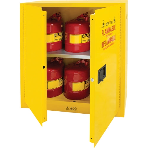 Armoire pour produits inflammables, 30 gal., 2 Porte(s), 43" La x 44" h x 18" p - SDN646