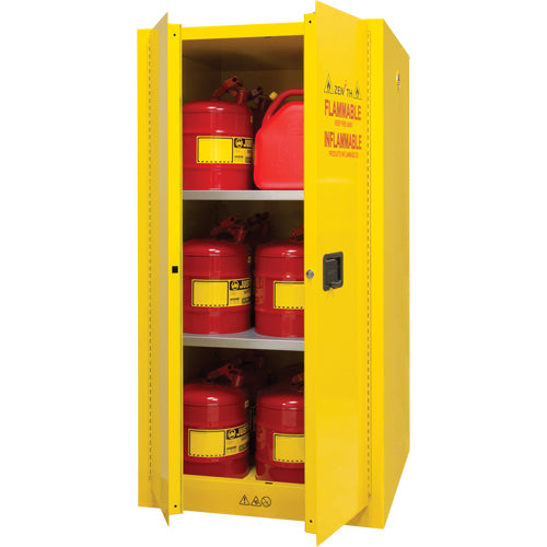 Armoire pour produits inflammables, 60 gal., 2 Porte(s), 34" La x 65" h x 34" p - SDN648
