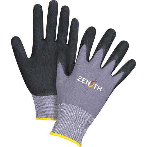 Gants ZX-1 de première qualité compatibles avec les écrans tactiles, revêtement nitrile/mousse, calibre 15, enveloppe en nylon
