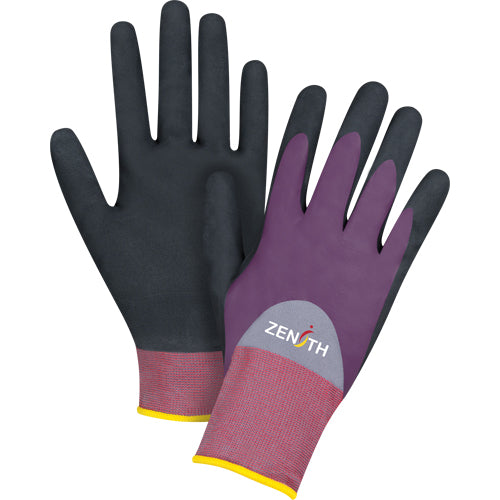 ZX-2 Premium Coated Gloves, Nitrile/Foam Nitrile Coating, 18 Gauge, Nylon Shell
