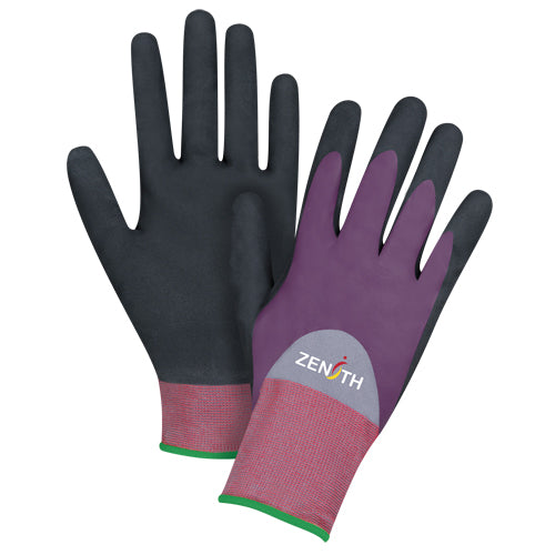 ZX-2 Premium Coated Gloves, Nitrile/Foam Nitrile Coating, 18 Gauge, Nylon Shell
