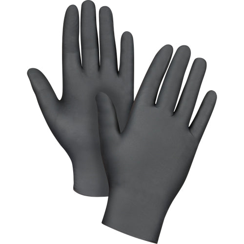 Gants jetables en paquets pour distributeur, Nitrile, 5 mils, Sans poudre, Noir