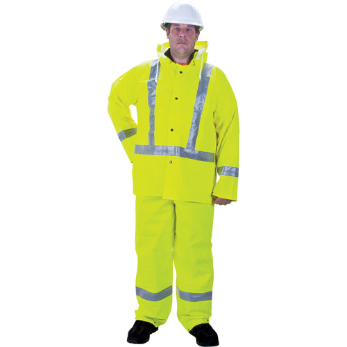 Imperméable pour la circulation de première qualité RZ900 en polyester haute visibilité jaune lime