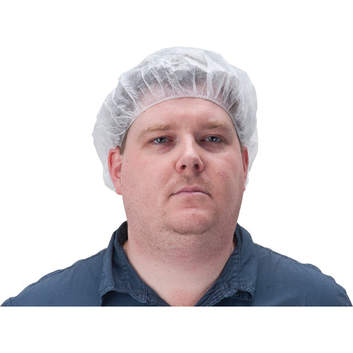 Bonnets bouffants sans peluche, Polypropylène, 18", Blanc - SEC379