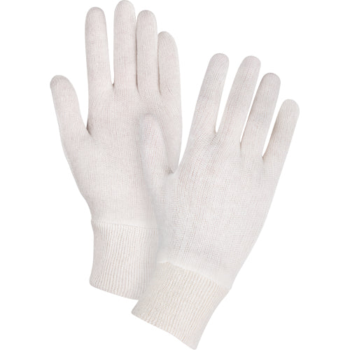 Gants d'inspection de poids moyen en poly/coton avec poignet en tricot