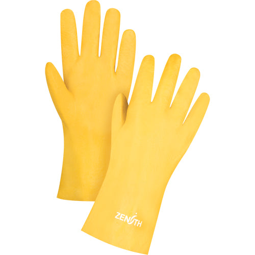 Gants à fini rugueux et résistants aux produits chimiques, Taille 9, 12" lo, PVC, Doublure en Interlock, 47-mil - SEE797