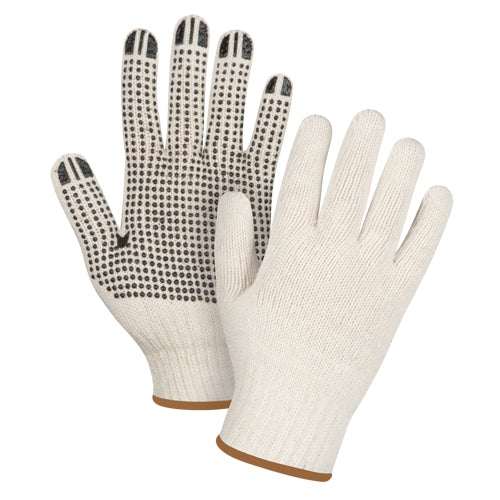 Gants tricotés de poids lourd, Poly/coton, Un côté, Calibre 7, Grand - SEE941R
