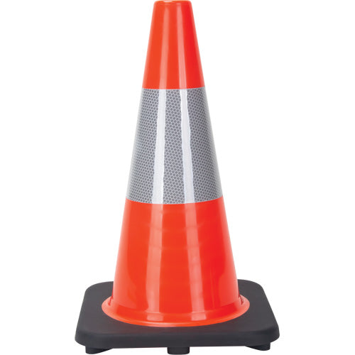 Traffic Cone, 18", Orange, 6" Reflective Stripe(s) - SEF026
