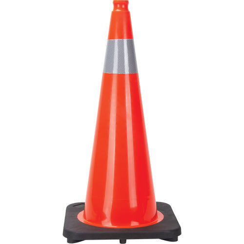 Traffic Cone, 28", Orange, 4" Reflective Stripe(s) - SEF027
