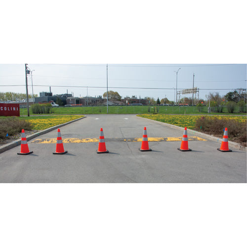 Traffic Cone, 28", Orange, 4" & 6" Reflective Strip(s) - SEF028