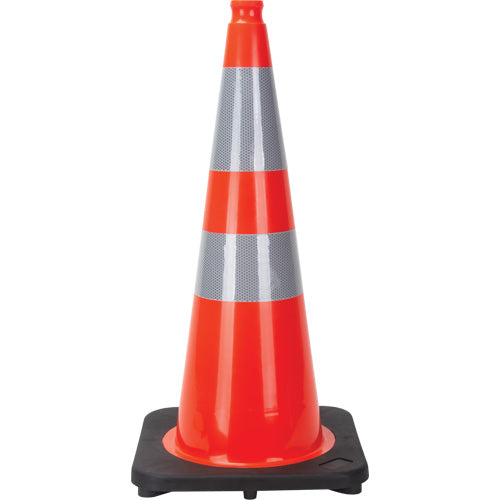 Traffic Cone, 28", Orange, 4" & 6" Reflective Strip(s) - SEF028