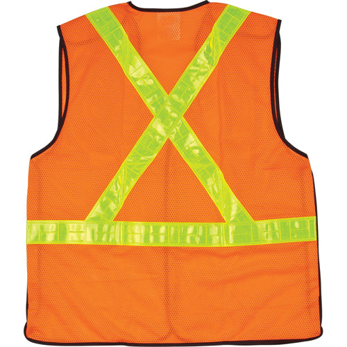 Veste de sécurité détachable en cinq points orange haute visibilité en polyester