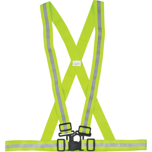 Standard Duty Safety Harness, High Visibility Lime Yellow, Silver Reflective Color, X-Large - SEF119