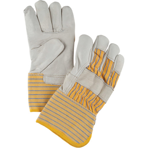 Abrasion Resistant Winter Lined Fitter's Glove, Large, Cowhide Grain Leather Palm, Cotton Fleece Lining - SEF236