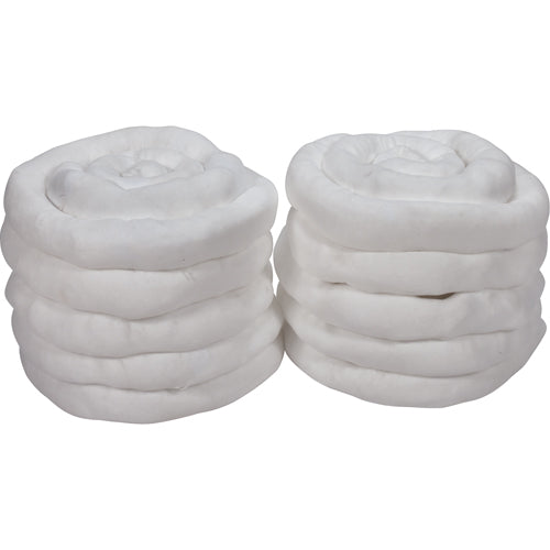 Absorbent Tubular Fill, Oil Only, 45 gal. Absorption, 3" W x 10' L, 10-Pack - SEH955