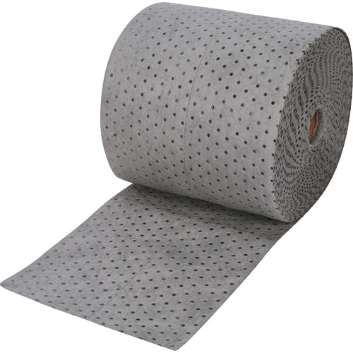 Feuilles absorbantes en fibres fines, Lourd, 150' lo x 15" la, Absorption 25 gal. - SEH983