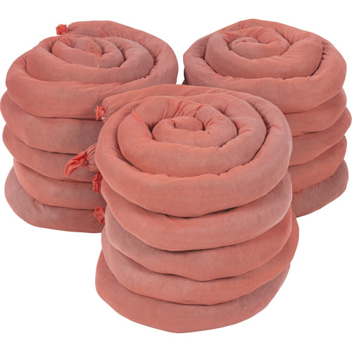 Remblais tubulaires absorbants, Matières dangereuses, Absorption 50 gal., 3" la x 8' lo, Pqt de 15 - SEI011