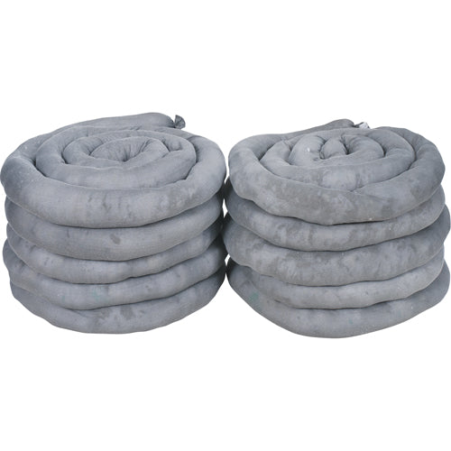 Remblais tubulaires absorbants, Universel, Absorption 40 gal., 3" la x 10' lo, Pqt de 10 - SEI048