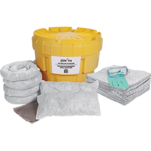 Trousse de lutte contre les déversements, Huile seulement, Overpack/Baril de récupération, Absorbance de 20 gal. US - SEJ291