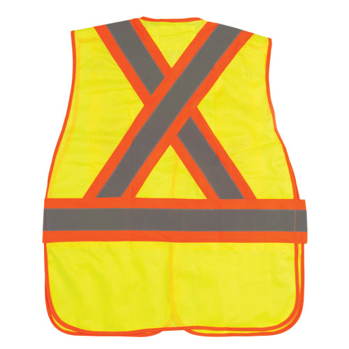 Veste d'arpenteur haute visibilité conforme à la CSA en polyester jaune lime