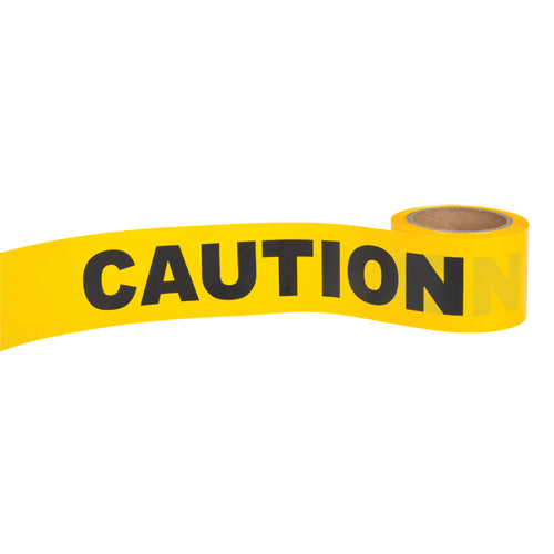 Ruban pour barricade «Caution», Anglais, 3" la x 300' lo, 1,5 mil, Noir sur jaune - SFJ602