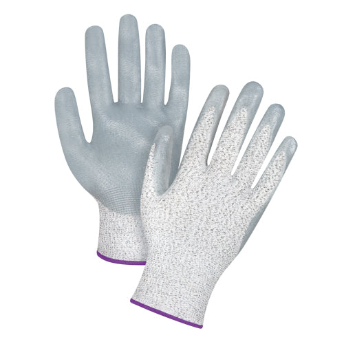 High-performance, cut-resistant gloves, 13 gauge, with nitrile coating and HPPE shell, ANSI/ISEA 105 Level 4 and EN 388 Level 5