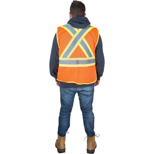 Veste d'arpenteur résistante aux flammes, Orange haute visibilité, Polyester robuste