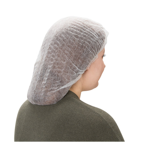 Pleated polypropylene bouffant cap for professional and hygiene use