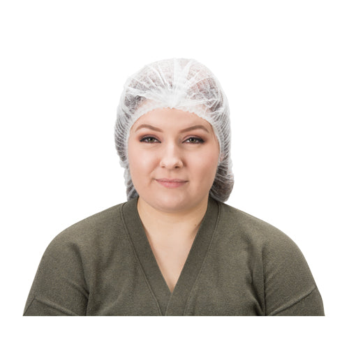 Pleated polypropylene bouffant cap for professional and hygiene use