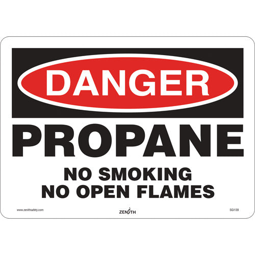 Enseignes de sécurité et d'avertissement «No Smoking» et «Danger Propane»