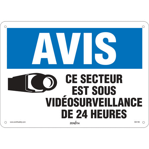 Panneau «Sous vidéosurveillance / Ce secteur est sous surveillance», Français, pictogramme