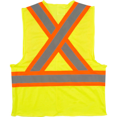 Veste de sécurité pour la circulation jaune lime haute visibilité en polyester