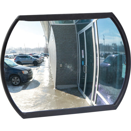 Miroir convexe rectangulaire/rond avec support, Intérieur/Extérieur pour sécurité
