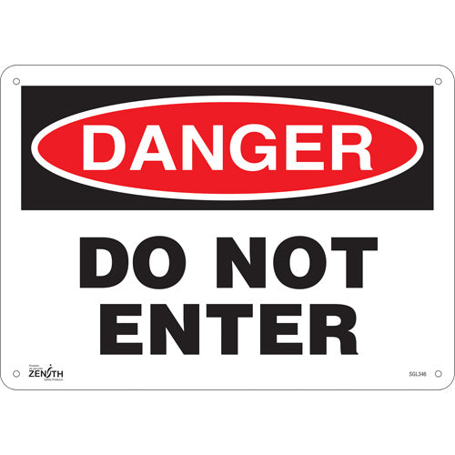 "Do Not Enter" sign, English, for indoor and outdoor safety signage
