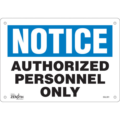 "Authorized Personnel Only" sign, English, restricted access security sign