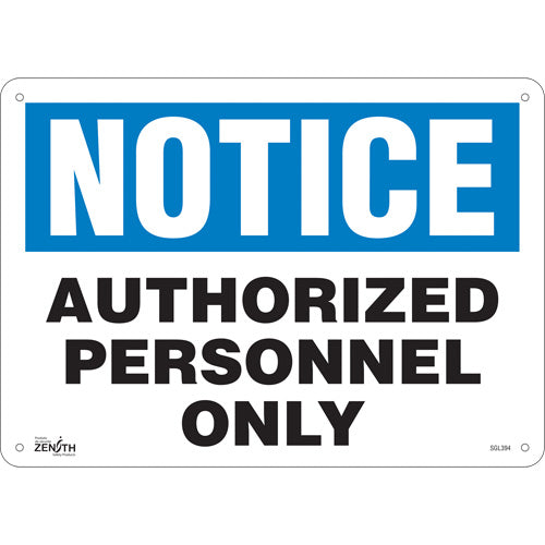 "Authorized Personnel Only" sign, English, restricted access security sign