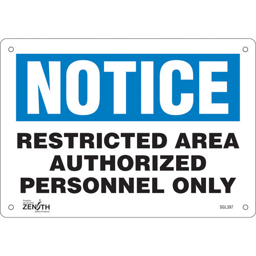"Authorized Personnel Only" sign, English language safety sign for premises