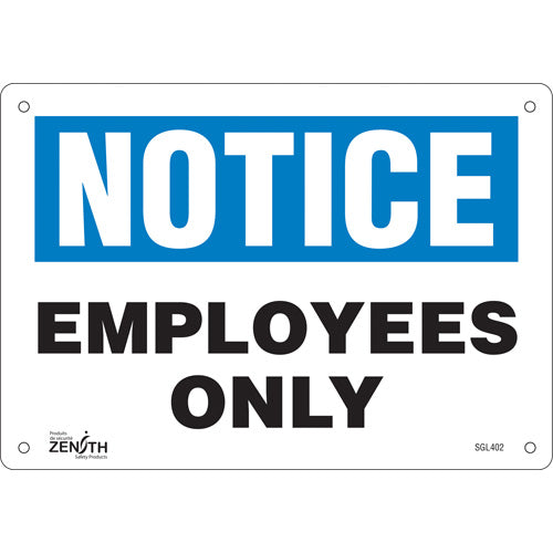 "Employees Only" sign - English language sign for businesses