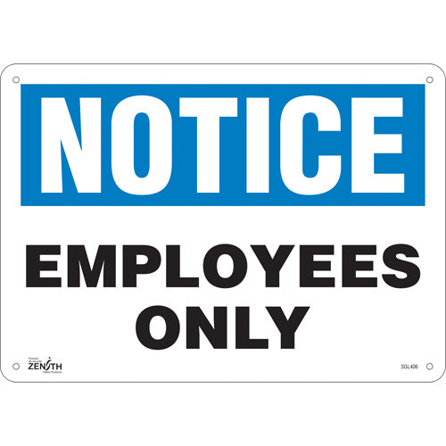 "Employees Only" sign - English language sign for businesses