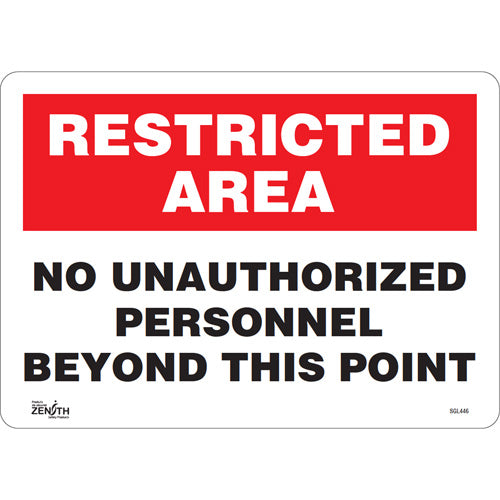 "No Unauthorized Personnel" sign, English, Safety signage