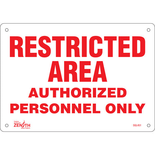 Sign "Authorized Personnel Only", English, restricted access sign
