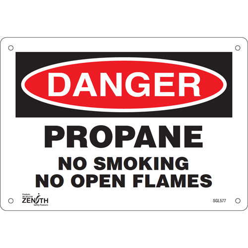 Enseignes de sécurité et d'avertissement «No Smoking» et «Danger Propane»