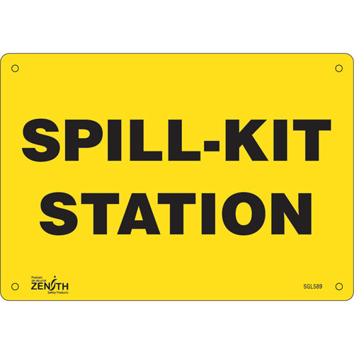 Enseigne «Spill Kit Station», Anglais — Panneau d'avertissement pour kits de déversement