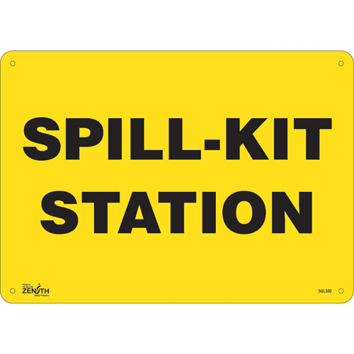 Enseigne «Spill Kit Station», Anglais — Panneau d'avertissement pour kits de déversement
